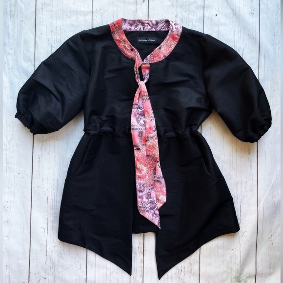 Sterlingwear of Boston Jackets & Blazers - Sterlingwear Of Boston Women’s Vintage 3/4 Puff Sleeve Floral Trim Peplum Jacket